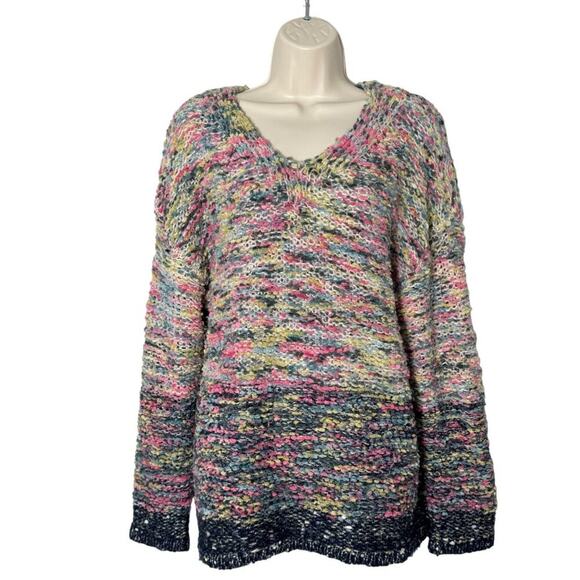 Easel Ombre Multi Color Chunky Knit Sweater S/M - Picture 2 of 8